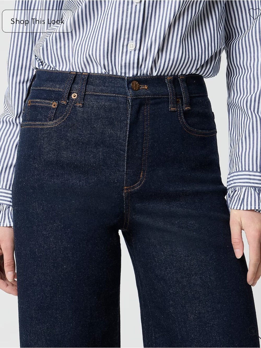 J. Crew Factory Dark Indigo Wide-Leg Jeans - Picture 2 of 6